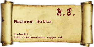 Machner Betta névjegykártya